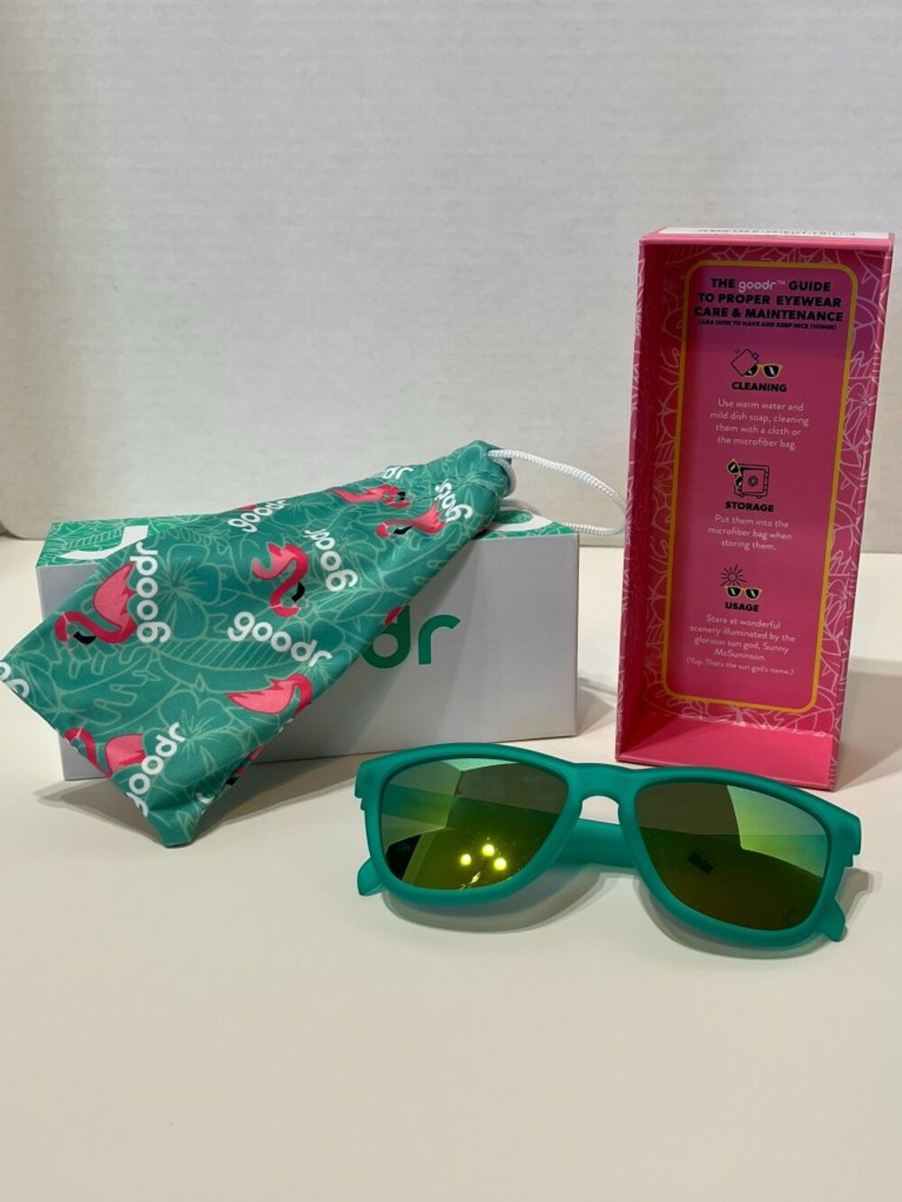 goodr Nessy’s Midnight Orgy Polarized Sunglasses NWOT w/ Box Bag